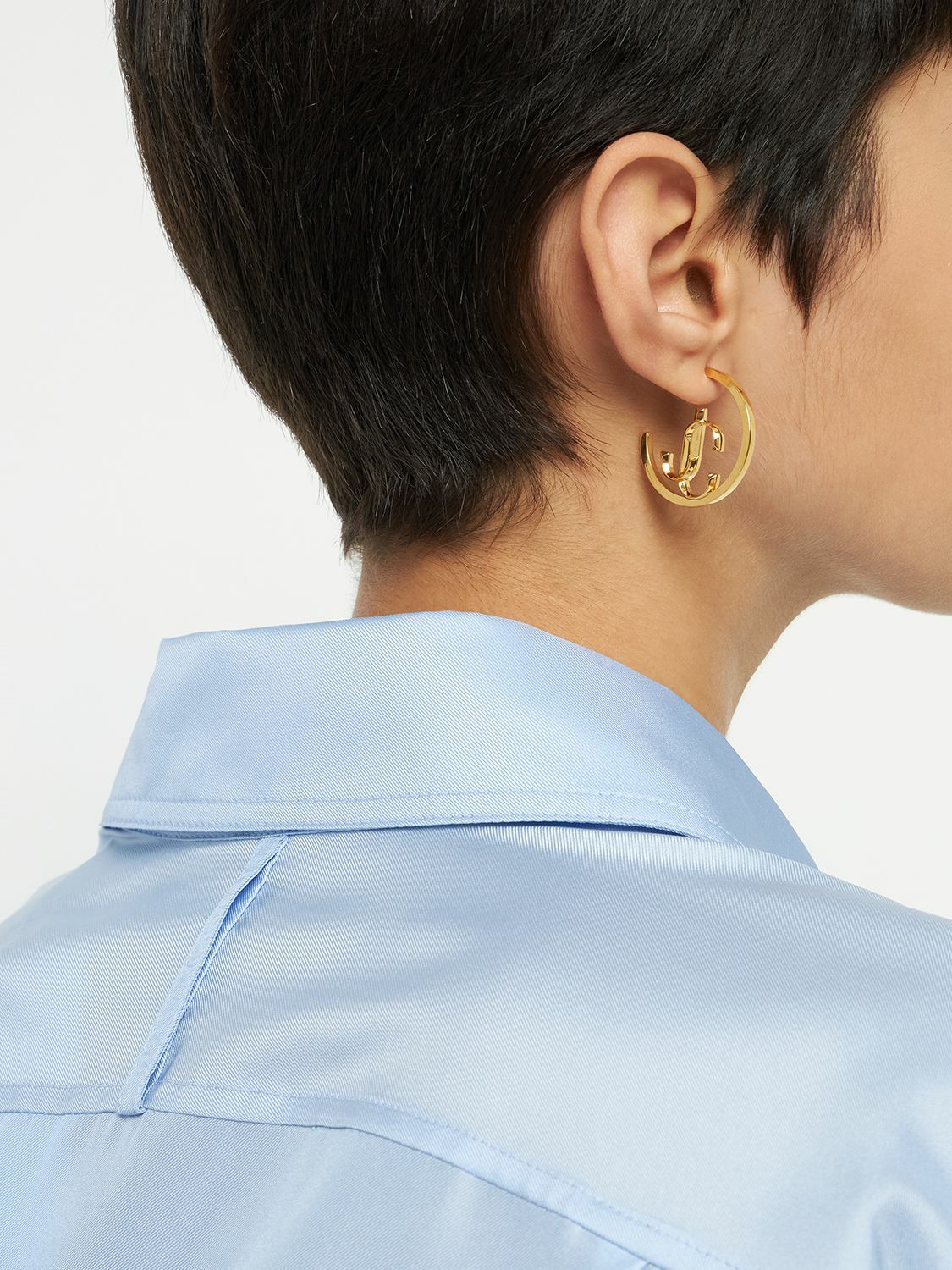 JIMMY CHOO Jc Monogram Hoop Earrings Jimmy Choo