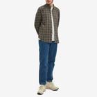 Portuguese Flannel Men's Mill Check Flannel Shirt in Grey/Brown