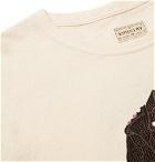 KAPITAL - Panelled Printed Cotton-Jersey T-Shirt - Men - Cream