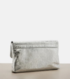 Balenciaga Le City metallic leather clutch