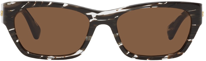 Photo: Bottega Veneta Brown Hybrid Zebra Sunglasses