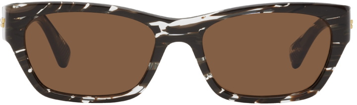 Photo: Bottega Veneta Brown Hybrid Zebra Sunglasses