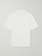 Mr P. - Organic Cotton and Linen-Blend Piqué Polo Shirt - White