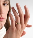 Stone and Strand Knife Edge 14kt gold ring with diamonds