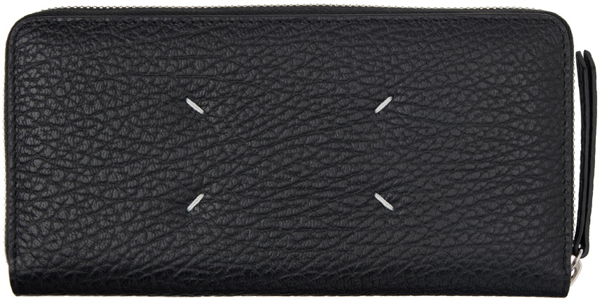 Maison Margiela Black Four Stitches Zip-Around Wallet Maison Margiela 