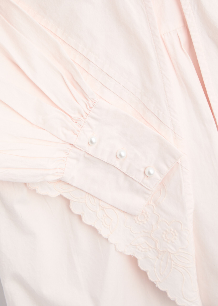 Damson Madder Candy Broderie Anglaise Cotton Blouse Pink Damson Madder