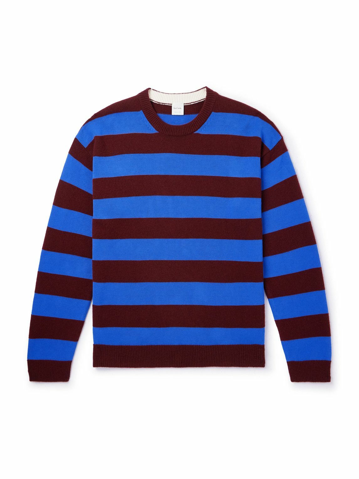 Paul Smith - Striped Wool and Cotton-Blend Sweater - Blue