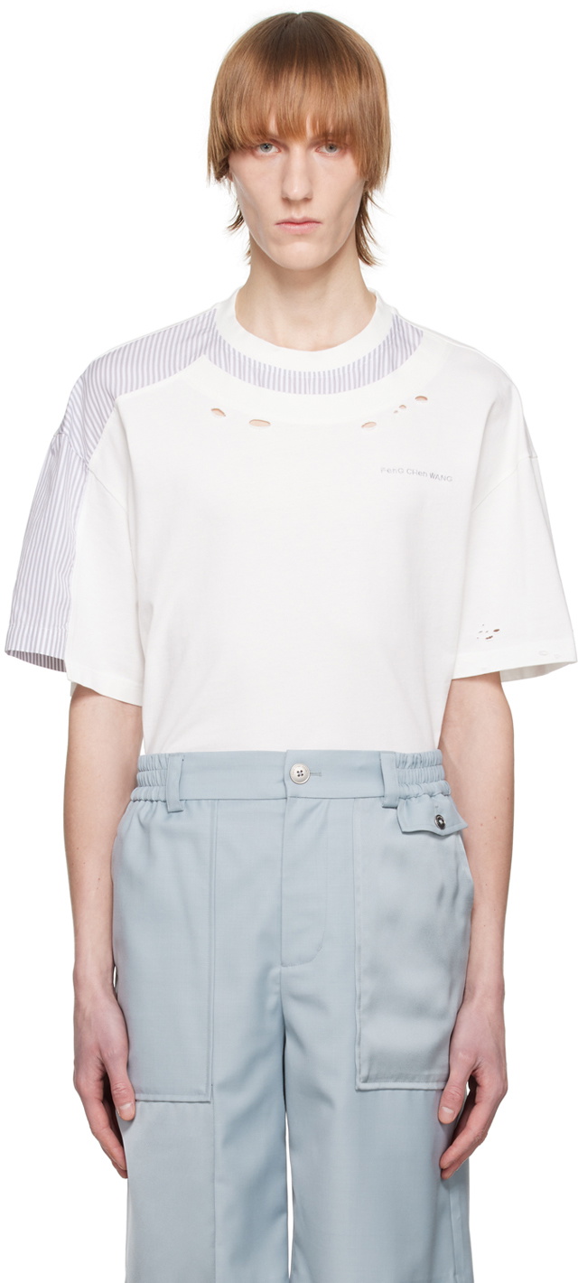 Feng Chen Wang White Distressed T-Shirt Feng Chen Wang