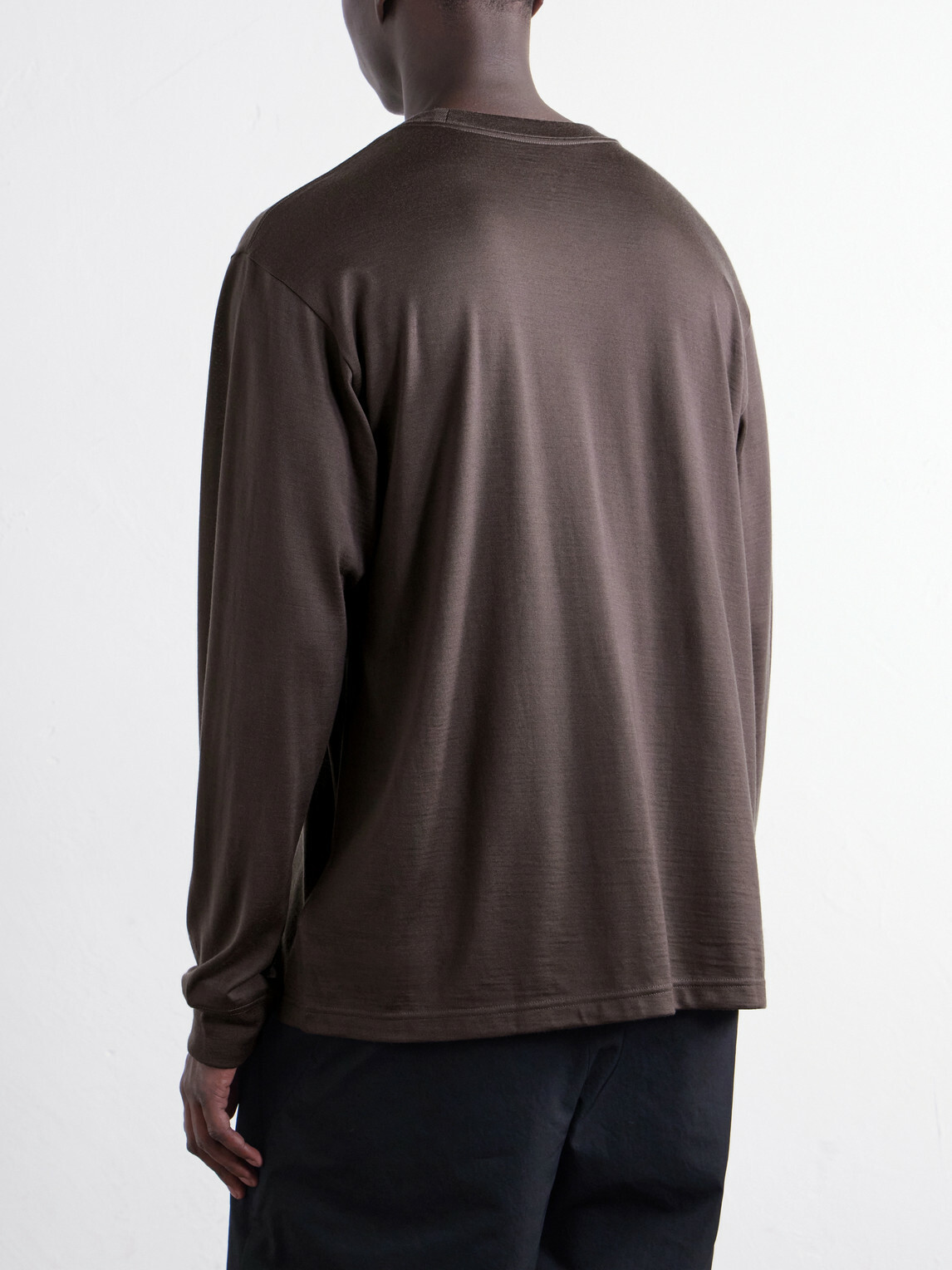 Goldwin - Wool and Lyocell-Blend Jersey Sweater - Brown