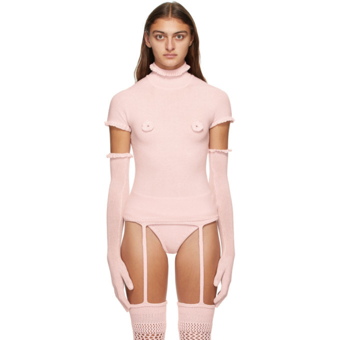 Photo: ISA BOULDER SSENSE Exclusive Pink Bloom Turtleneck