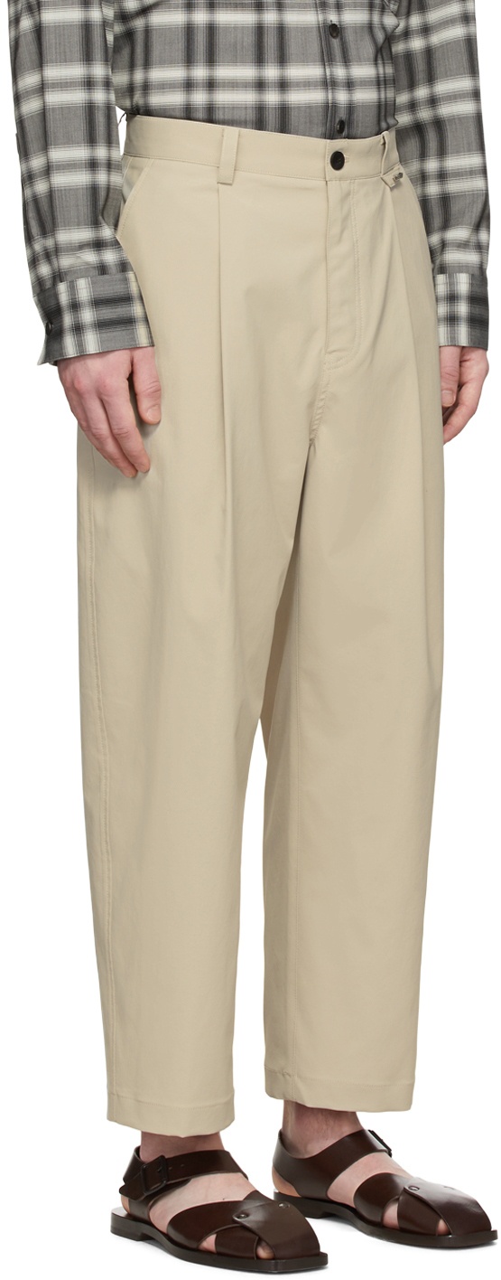 Solid Homme Beige Polyester Trousers Solid Homme
