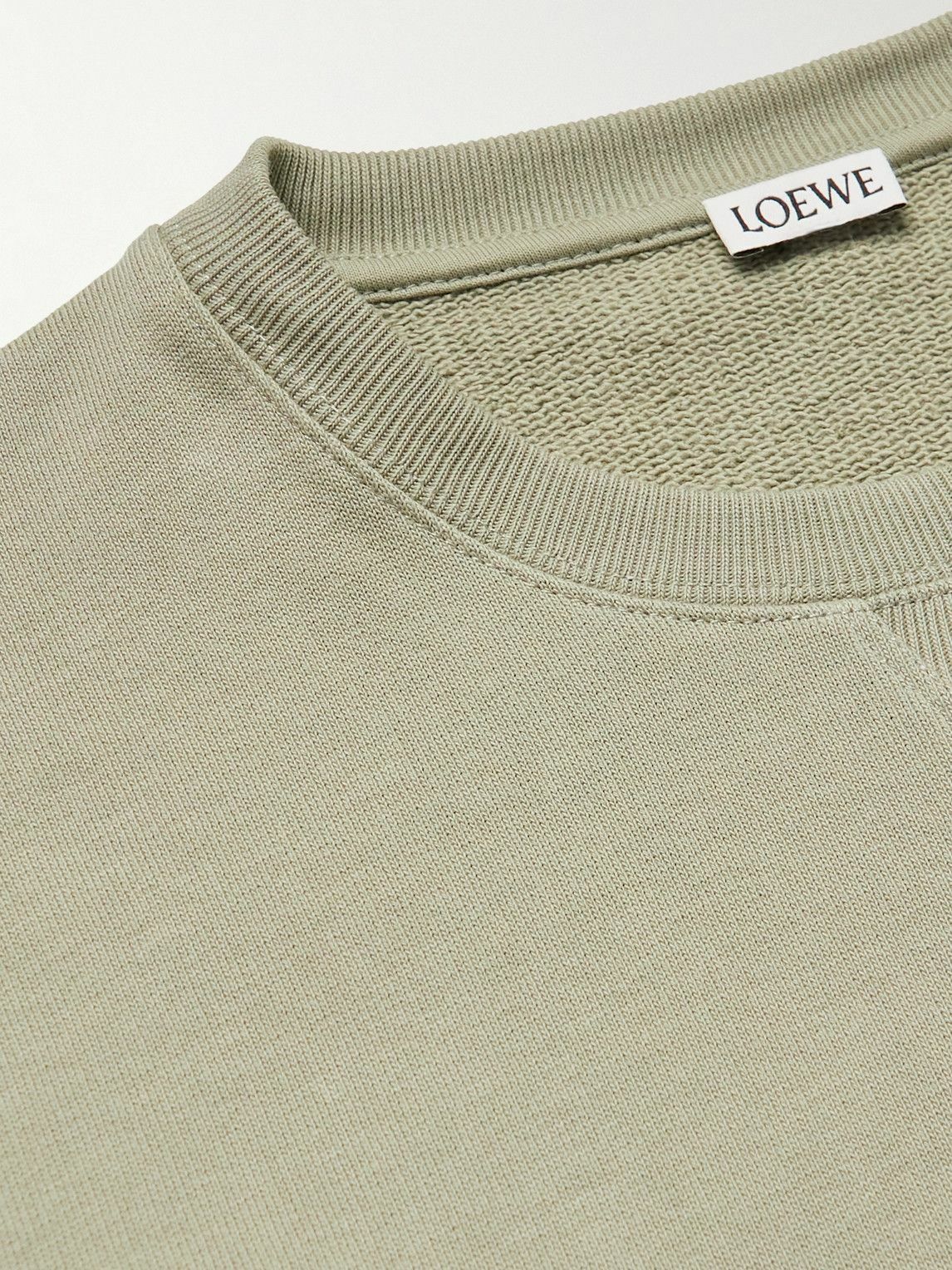 Loewe - Logo-Embroidered Cotton-Jersey Sweatshirt - Green Loewe