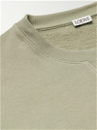 Loewe - Logo-Embroidered Cotton-Jersey Sweatshirt - Green