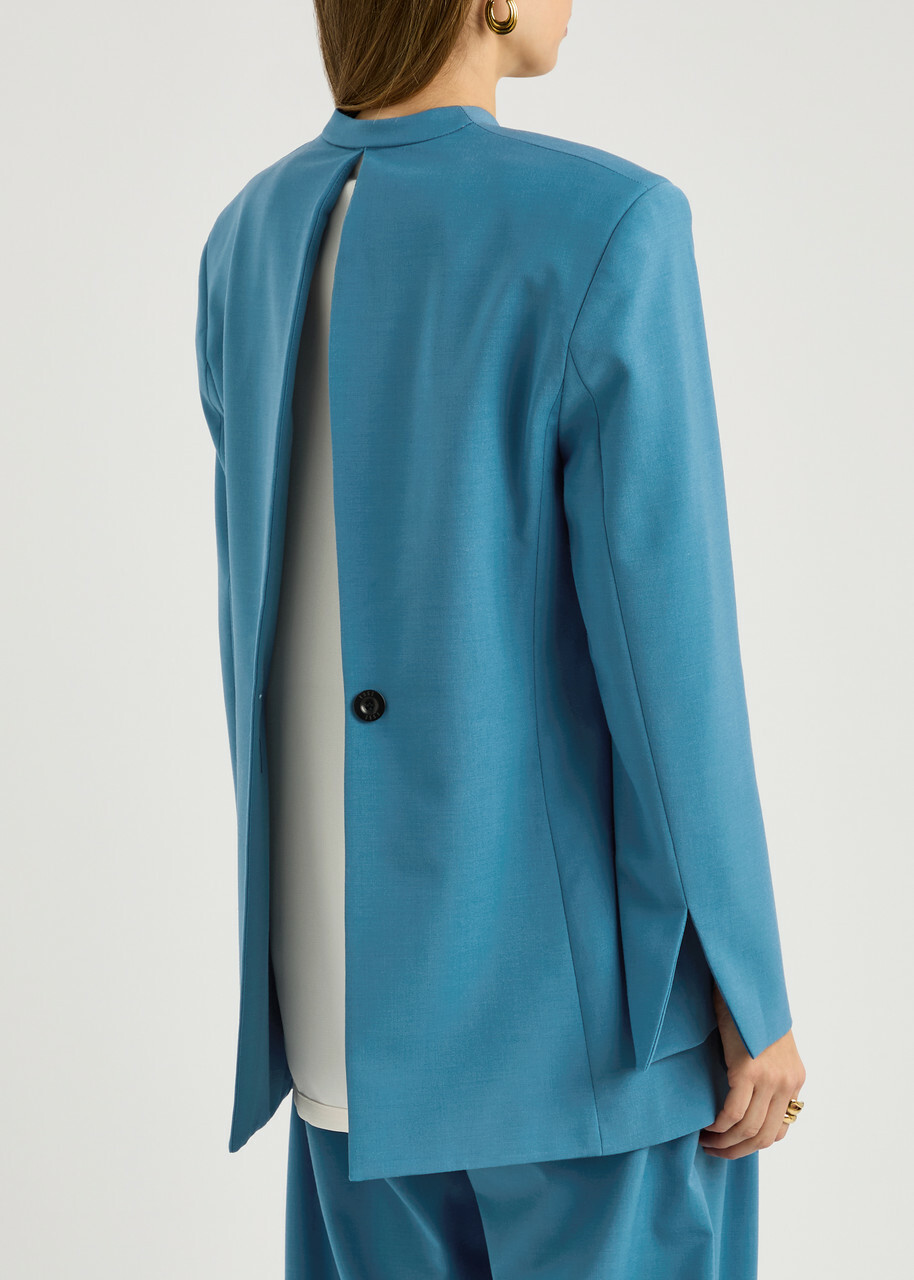 Esse Studios Homme Double-breasted Woven Blazer Blue