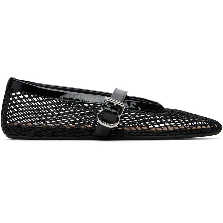 Photo: ALAÏA Black Fishnet Ballerina Flats