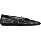 ALAÏA Black Fishnet Ballerina Flats
