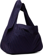 SC103 Purple & Navy Cocoon Sac Tote