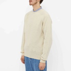 Drake's Men's Brushed Shetland Crew Knit in Ecru