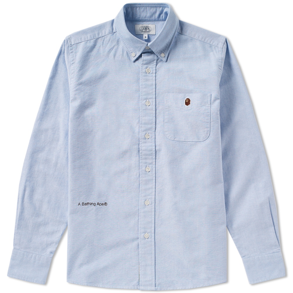 A Bathing Ape Embroidery Oxford Button Down Shirt A Bathing Ape