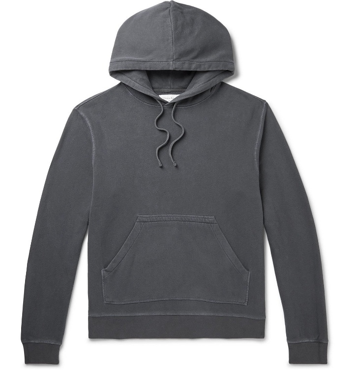 Photo: Officine Generale - Olivier Garment-Dyed Loopback Cotton-Jersey Hoodie - Gray
