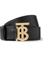 BURBERRY - 4cm Leather Belt - Black - EU 85
