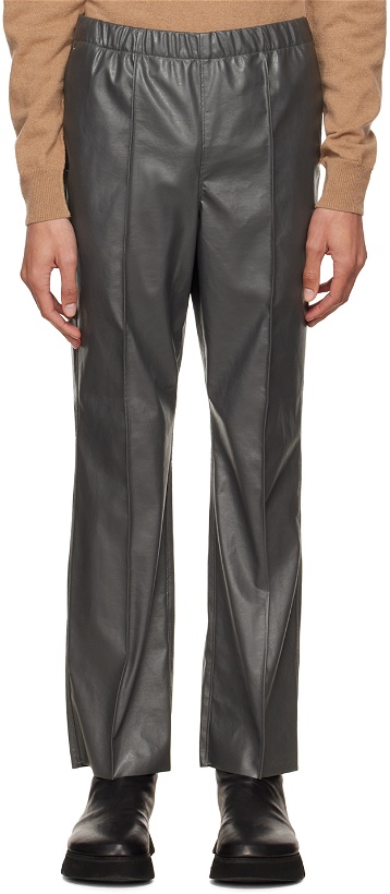 Photo: N.Hoolywood Gray Faux-Leather Pants