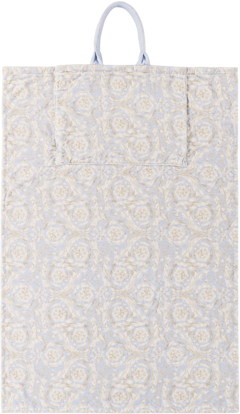 Versace Blue Barocco Towel Tote