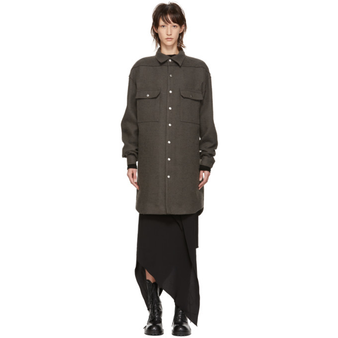 Rick Owens Grey Oversized Outershirt Jacket Rick Owens