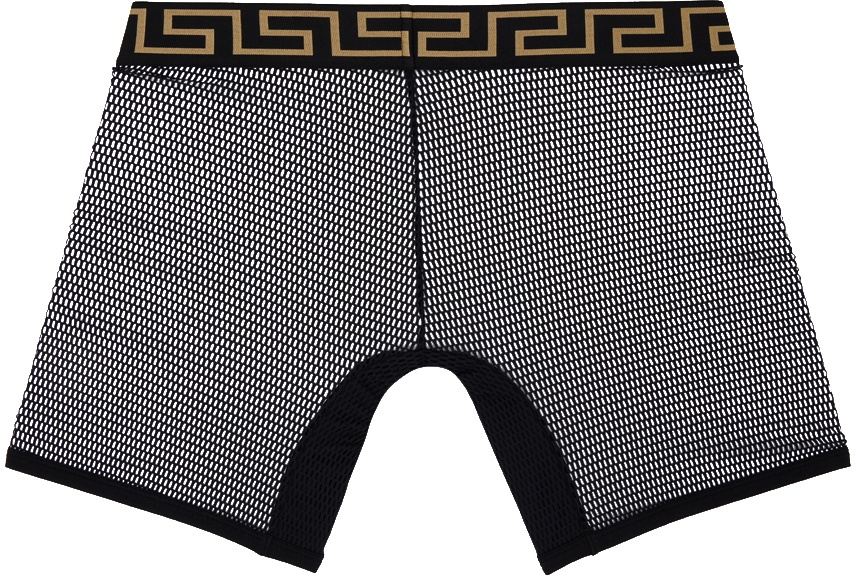 Versace Greca Border Stretched Boxer Briefs in Black for Men