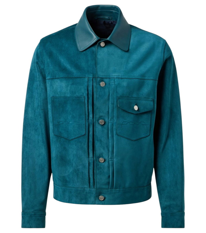 Photo: Berluti Leather-trimmed suede field jacket
