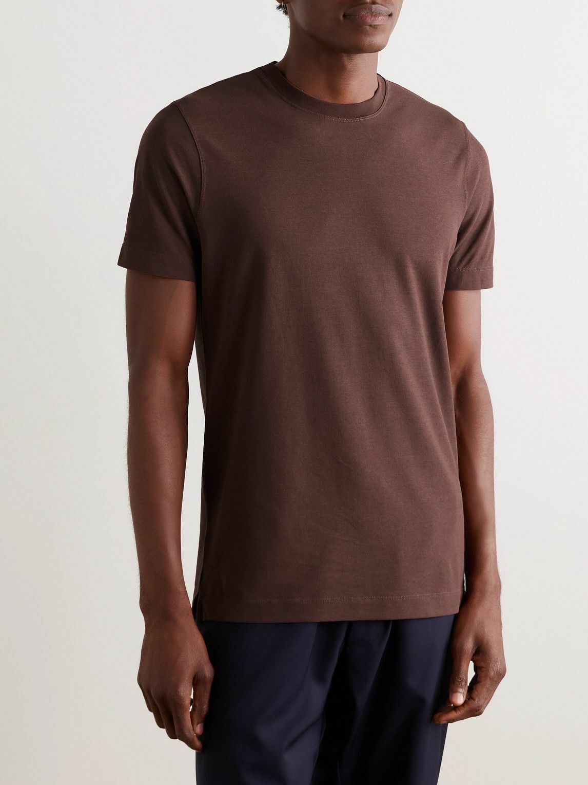 Incotex - Incotex Zanone Slim-Fit IceCotton T-Shirt - Brown