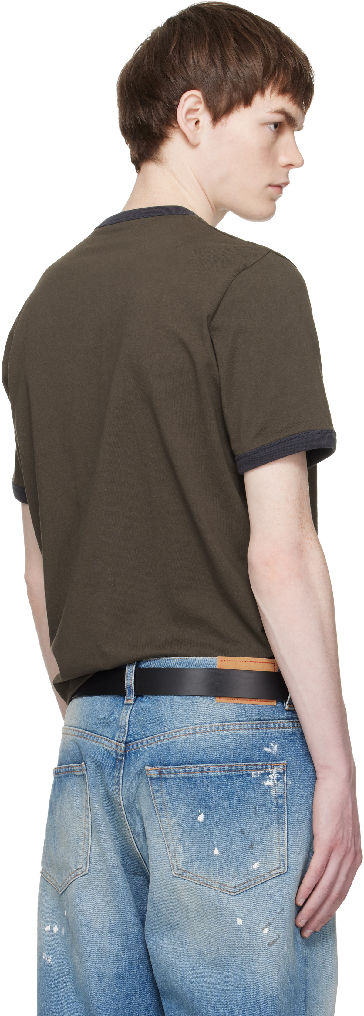 JEANERICA Brown Ringer T-shirt