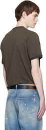 JEANERICA Brown Ringer T-shirt