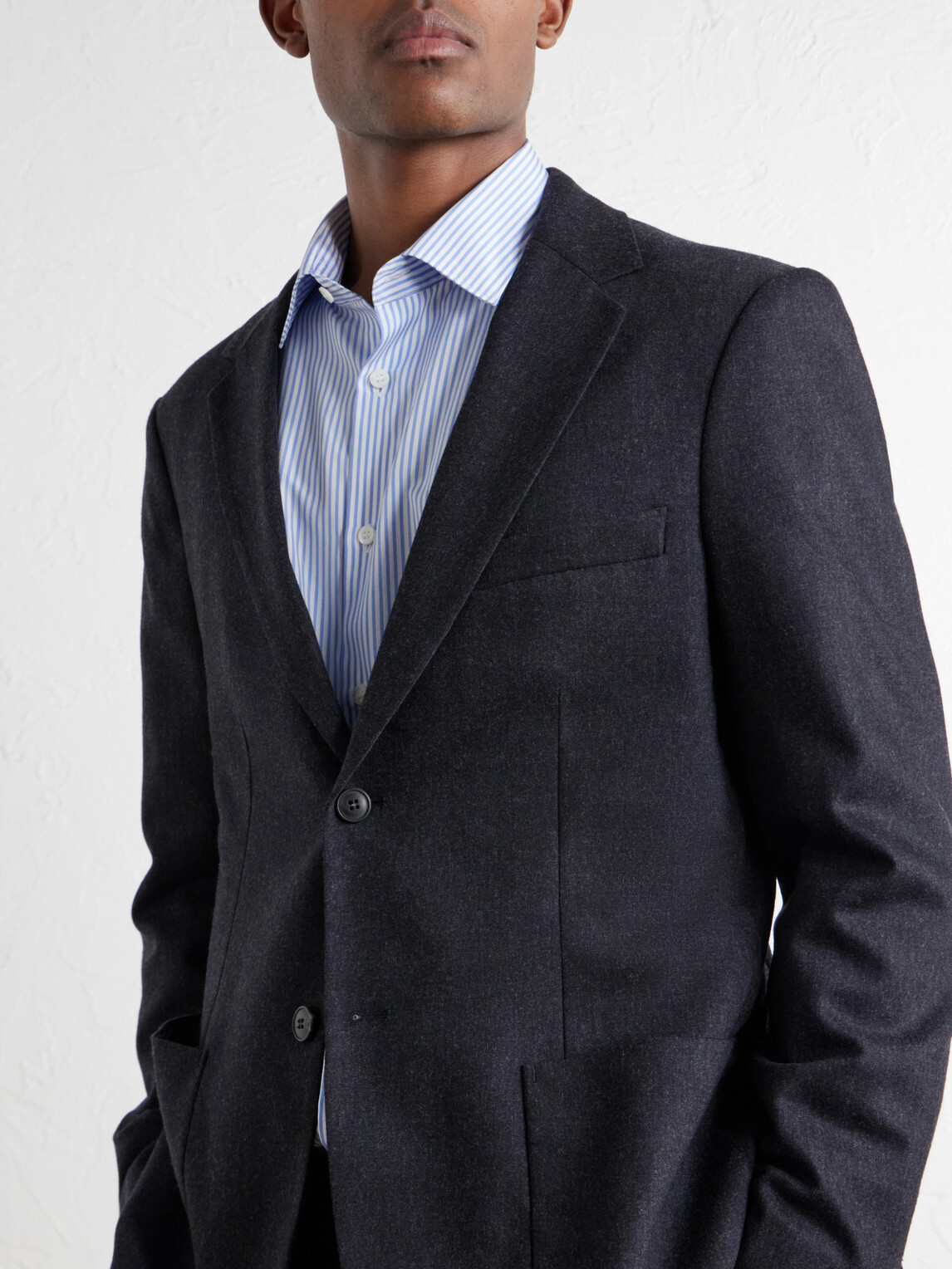 Sunspel - Wool and Cashmere-Blend Flannel Suit Jacket - Gray