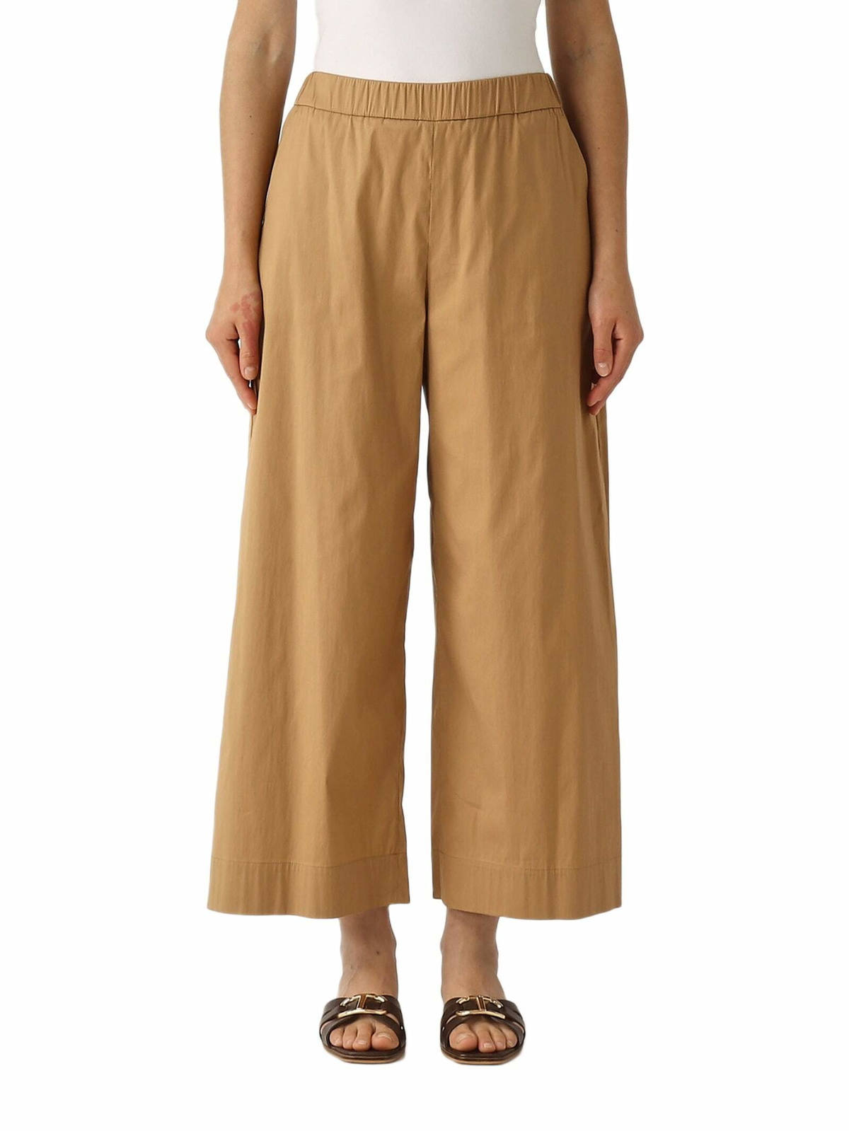 【関税＆送料込み】Max Mara Studio Siamese Trousers Straight-fit faded linen trousers, beige | 