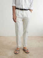 Brunello Cucinelli - Striped Grosgrain Flip Flops - White