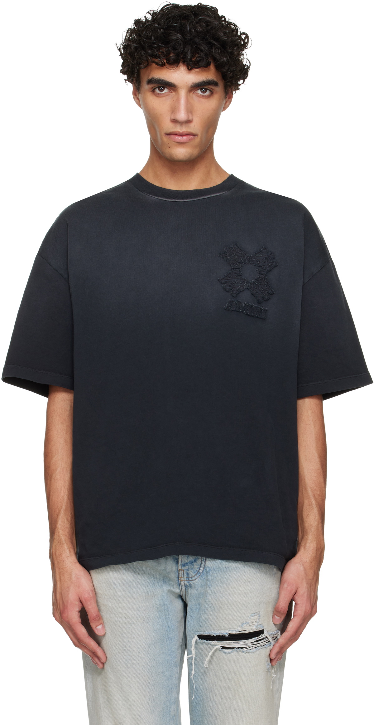 AMIRI: Black MA Quad Oversized T-shirt | SSENSE