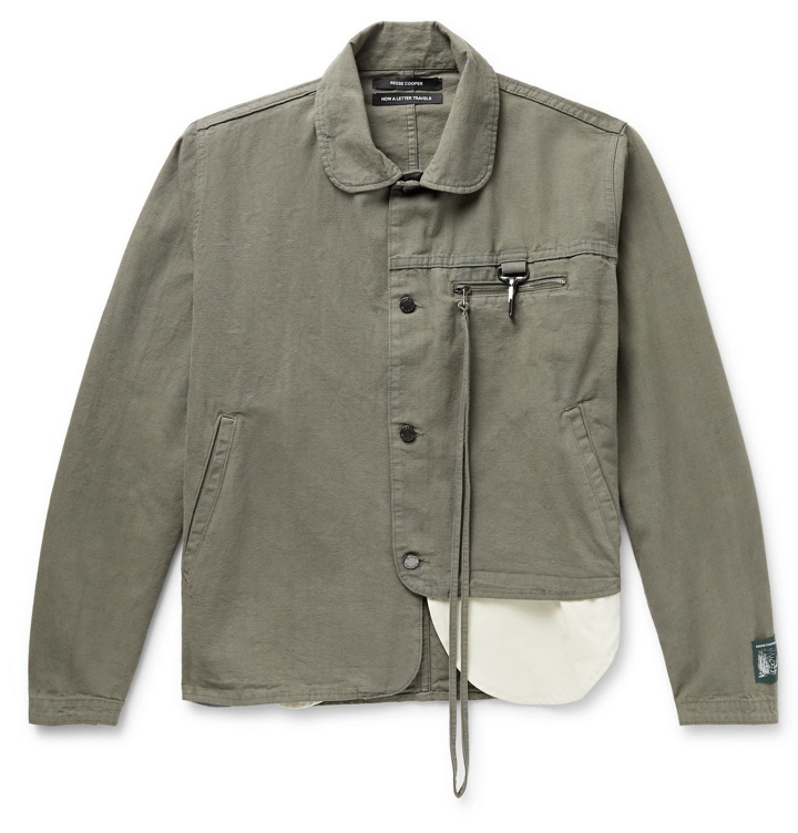 Photo: Reese Cooper® - Penny-Collar Asymmetric Linen and Cotton-Blend Jacket - Gray