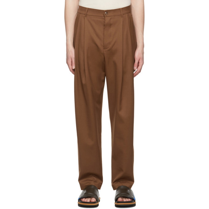 Photo: King and Tuckfield Brown Tapered Pleat Trousers