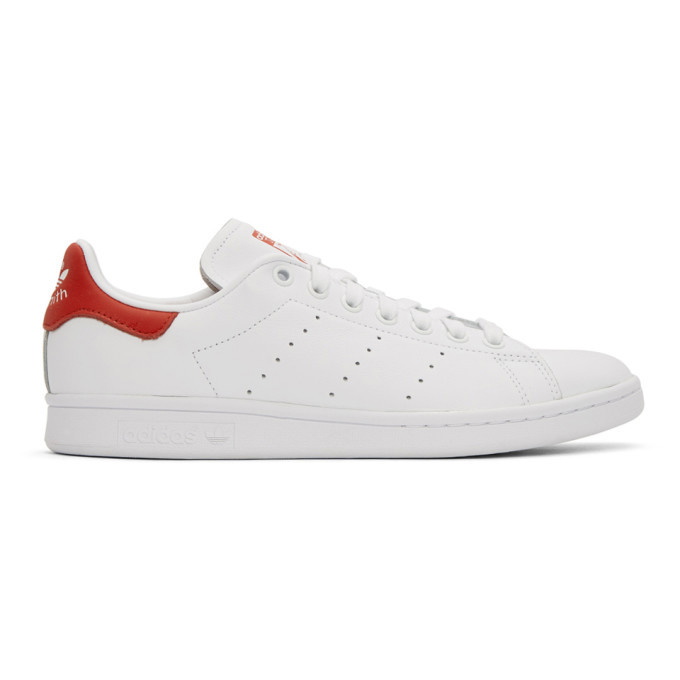 Photo: adidas Originals White and Red Stan Smith Sneakers