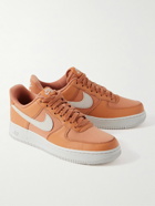 Nike - Air Force 1 '07 Suede-Trimmed Full-Grain Leather and Canvas Sneakers - Orange