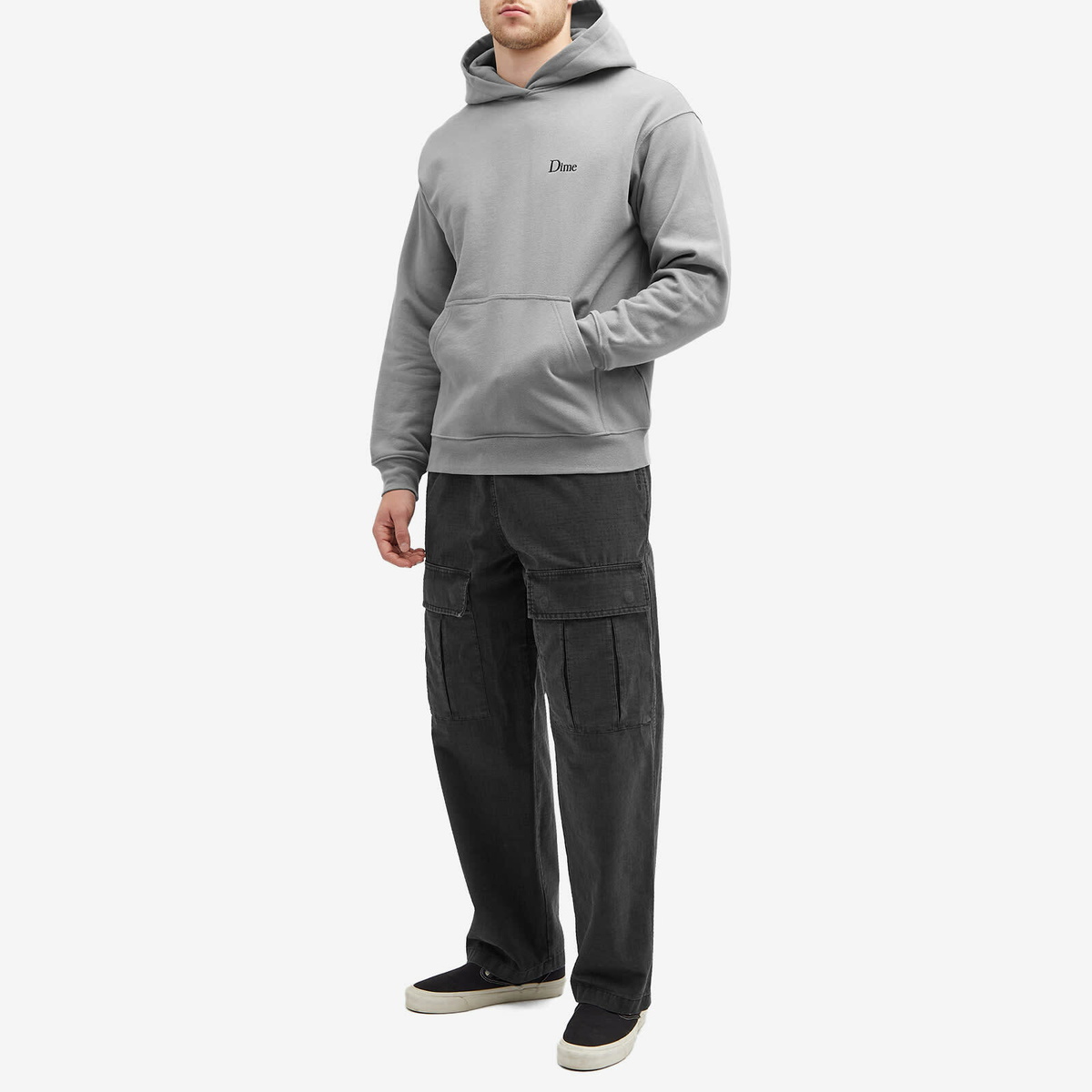 【DIME】 CLASSIC SMALL LOGO HOODIE / CHARCOAL Dime Classic small logo hoodie | CHARCOAL | SEVENSTORE