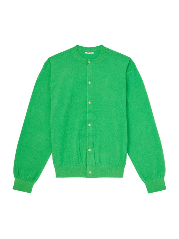 Photo: Auralee - Brushed Cashmere and Cotton-Blend Cardigan - Green