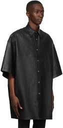 Sean Suen Black Lambskin Oversized Shirt