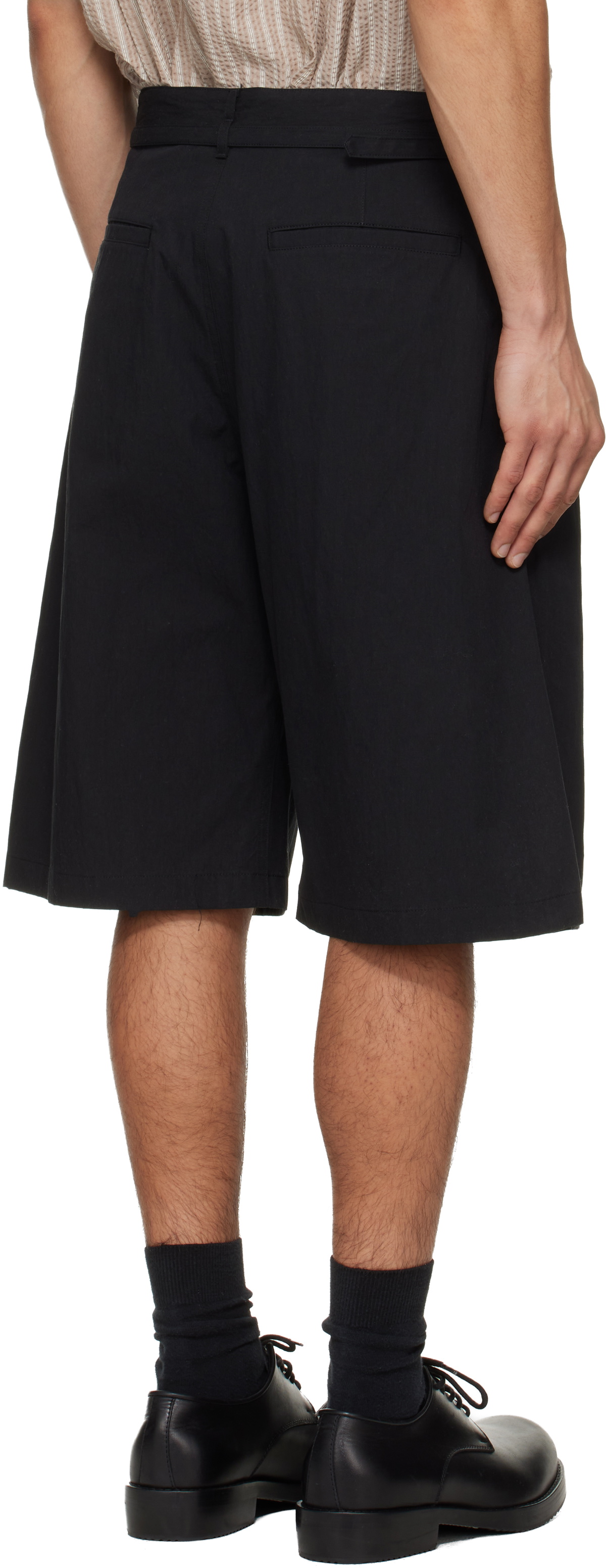 LE17SEPTEMBRE Black Belted Curved Shorts