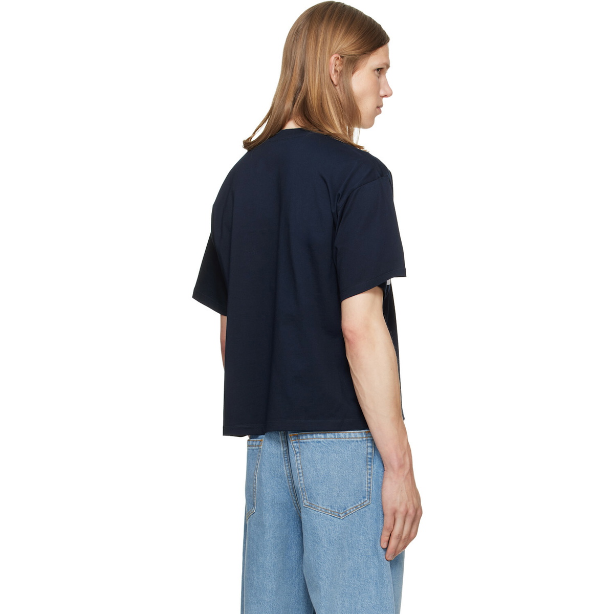 Versace Navy Intarsia Cotton-Jersey Regular T-shirt