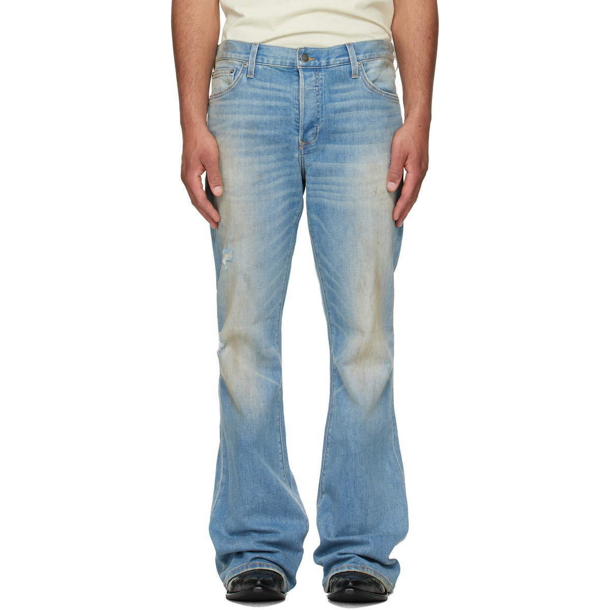 COÛT DE LA LIBERTÉ Blue Jimmy Sioux Stretch Flare Jeans