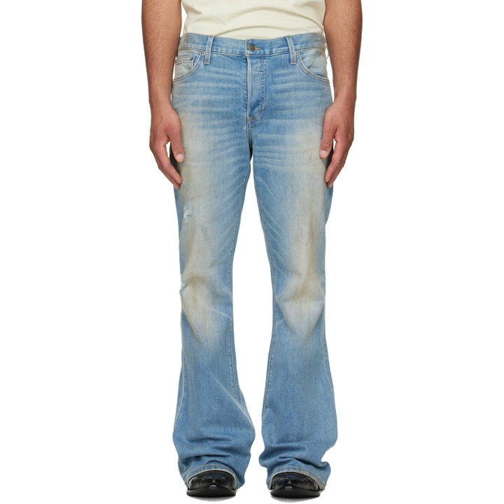 Photo: COÛT DE LA LIBERTÉ Blue Jimmy Sioux Stretch Flare Jeans