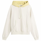 Auralee Women's BD Sweat Parka Jacket in Smoky White/Light Yellow