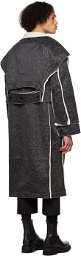 Eckhaus Latta Gray Combination Overcoat